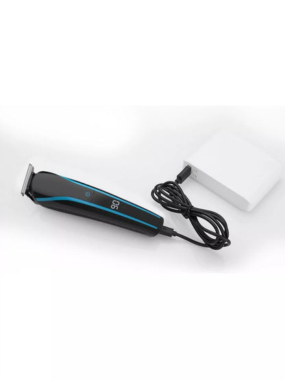 Sky blue Trendsi cordless rechargeable hair clipper with ergonomic design and adjustable blades for precise hair cutting.