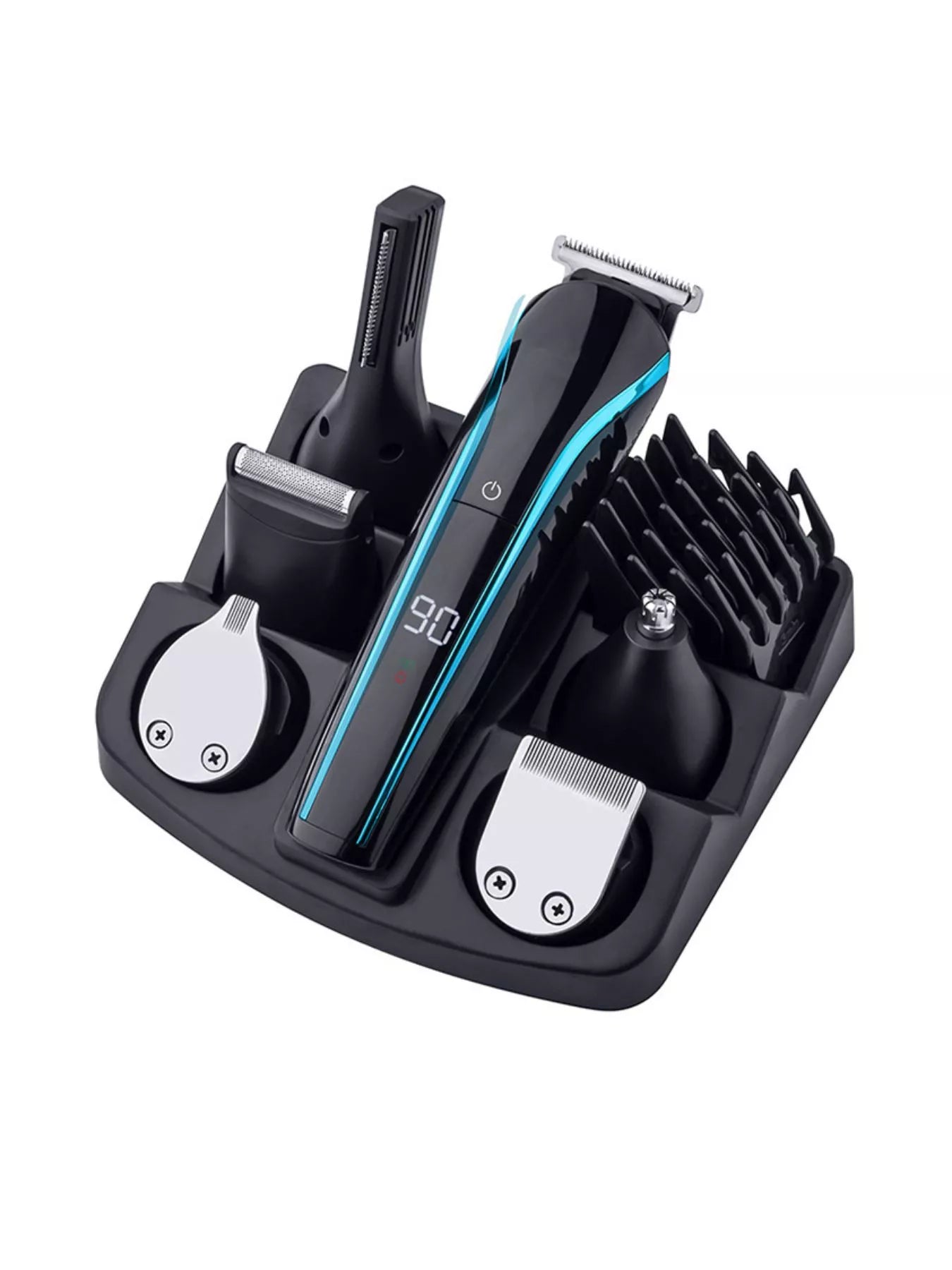 Sky blue cordless rechargeable hair clipper from Trendsi, with adjustable blades and ergonomic design for precise hair trimming.