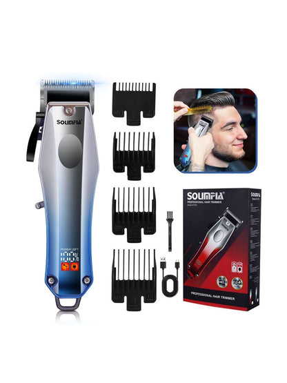 Sky blue electric hair clipper from Trendsi with adjustable blades and ergonomic design for precise hair cutting.