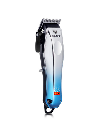 Sky blue electric hair clipper by Trendsi with a sleek design and adjustable blades for precise haircutting.