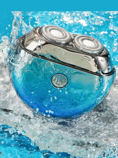 Sky blue portable mini electric shaver by Trendsi, compact design with a sleek handle and electric blade for easy grooming.