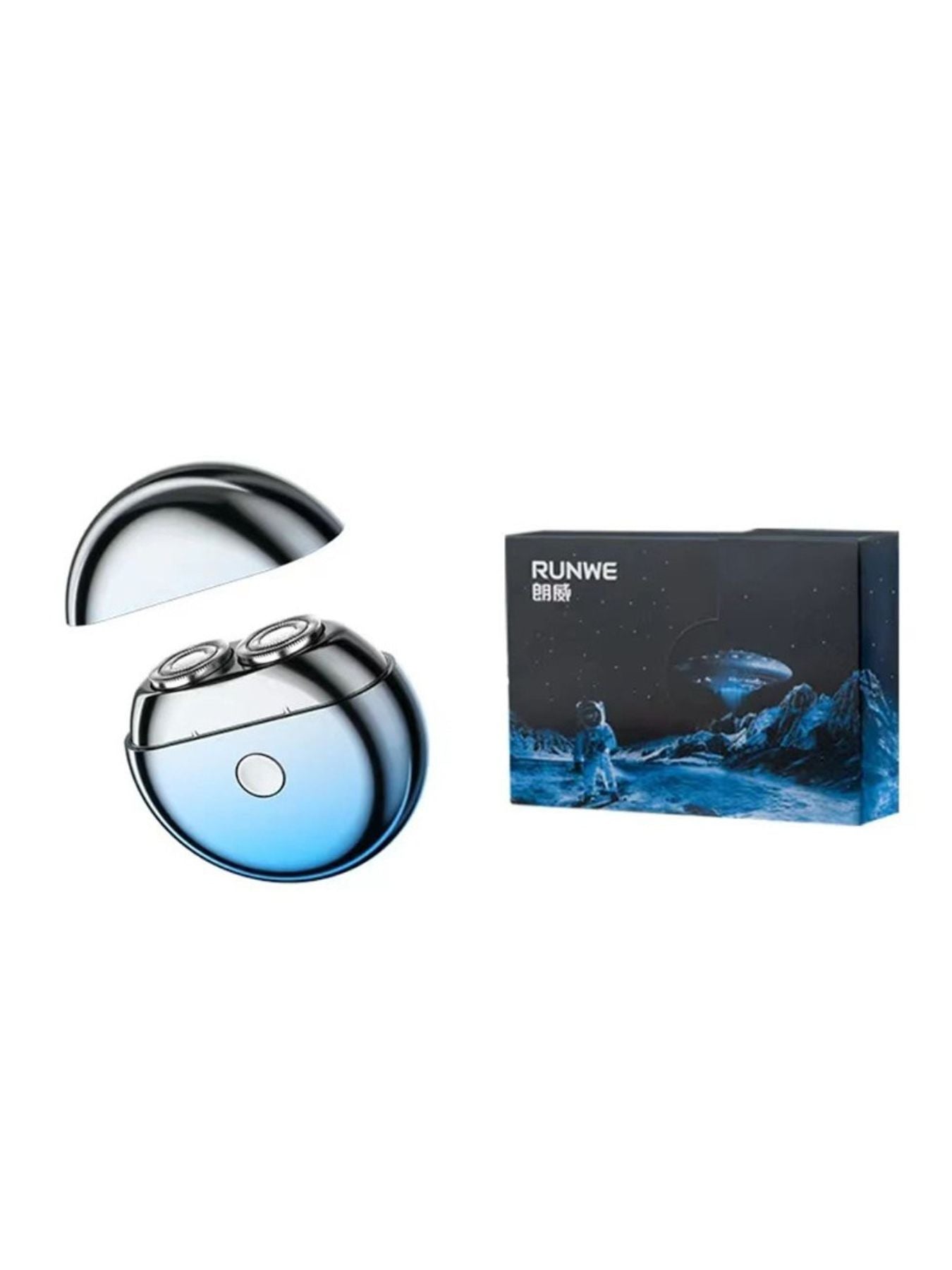 Sky blue portable mini electric shaver by Trendsi, compact design with a sleek handle for easy grooming.