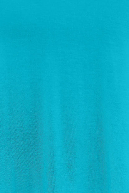 Sky blue Basic Bae V-neck lantern sleeve top by Trendsi, showing the full size, V-neckline, and stylish lantern sleeves.