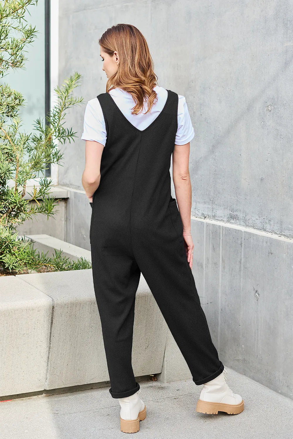 Sky blue sleeveless double take jumpsuit by Trendsi, featuring a straight, full-size fit and stylish design.