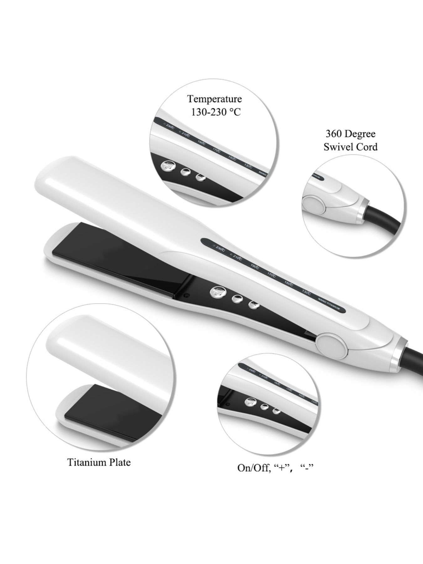 Trendsi fast heating hair straightener with North American plug, sleek design for quick styling and smooth, straight hair.