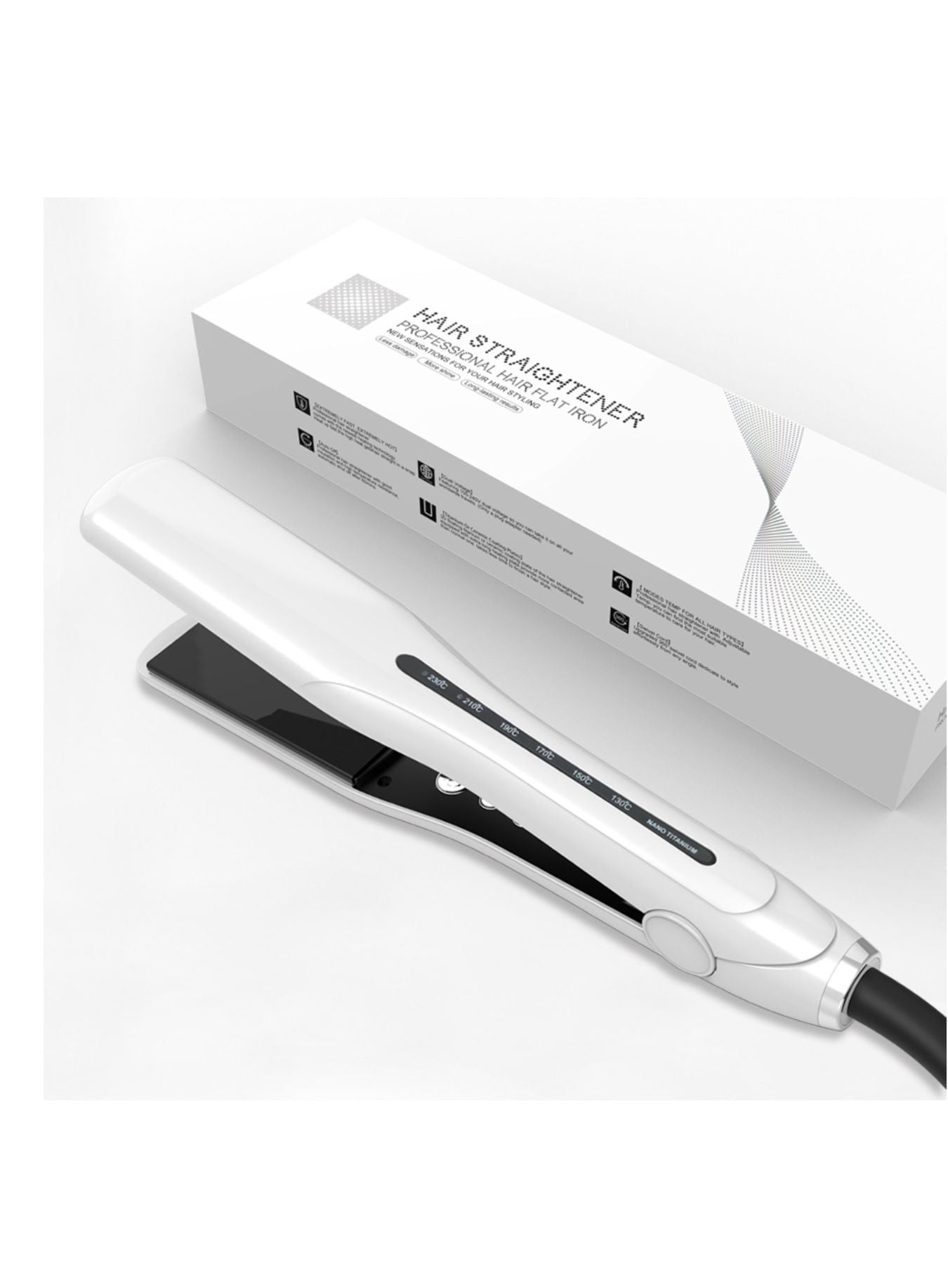 Trendsi fast heating hair straightener with North American plug, sleek design, and ceramic plates for smooth, straight hair.