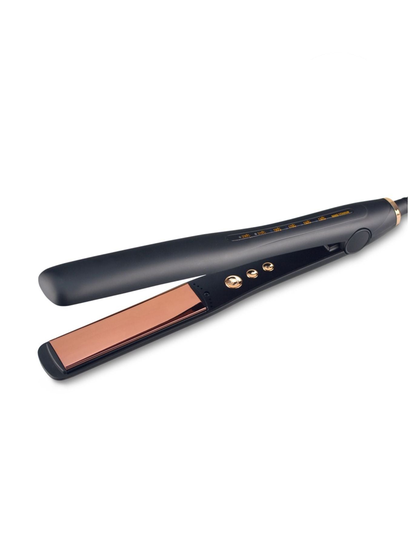 Trendsi fast heating hair straightener with North American plug, sleek black design for smooth, straight hair styling.