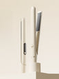 Cordless adjustable temperature hair straightener by Trendsi with European plug, shown in tan color, for sleek straight hair styling.