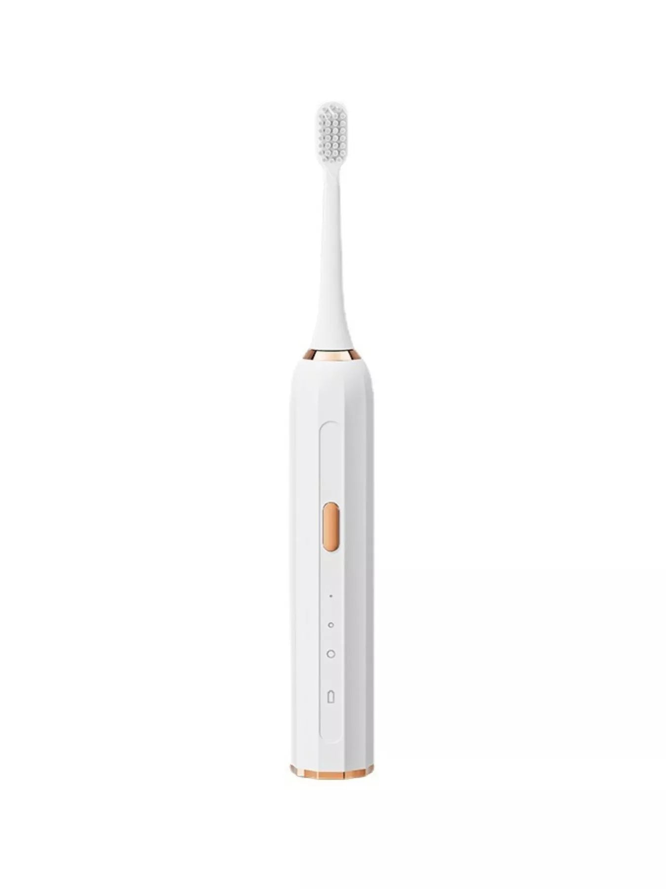 Trendsi smart electric toothbrush with tan handle, close-up view showing brushing head and ergonomic design.