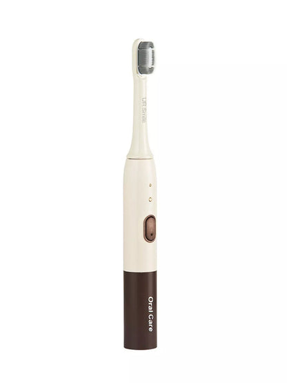 Rechargeable electric toothbrush from Trendsi in tan color with a sleek handle and replaceable brush head.