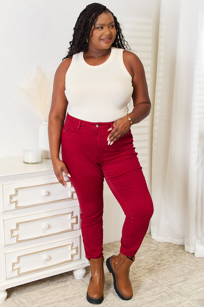 Tan Basic Bae full-size round neck tank top by Trendsi, featuring a fitted design and sleeveless style, casual and versatile.