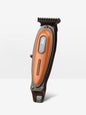 Cordless hair clipper by Trendsi with LED display, orange color, lightweight design, and adjustable blades for precise grooming.