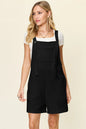 Tangerine double take full-size sleeveless romper with textured fabric, stylish and comfortable for casual wear.