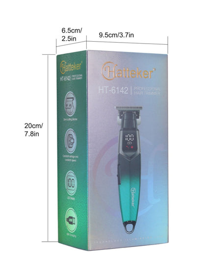Teal cordless hair clipper with LED display and ergonomic design, by Trendsi for precise grooming.