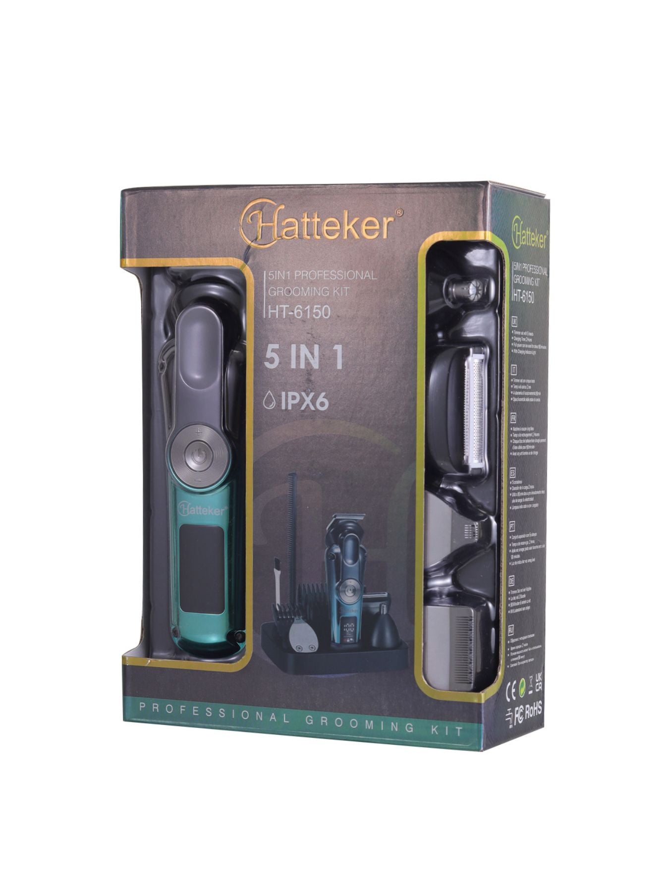 Trendsi teal cordless hair clipper with LED display, showing adjustable blades and ergonomic design for easy grooming.