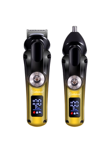 Teal cordless hair clipper with LED display, Trendsi brand, showing adjustable blades and ergonomic design for precise grooming.