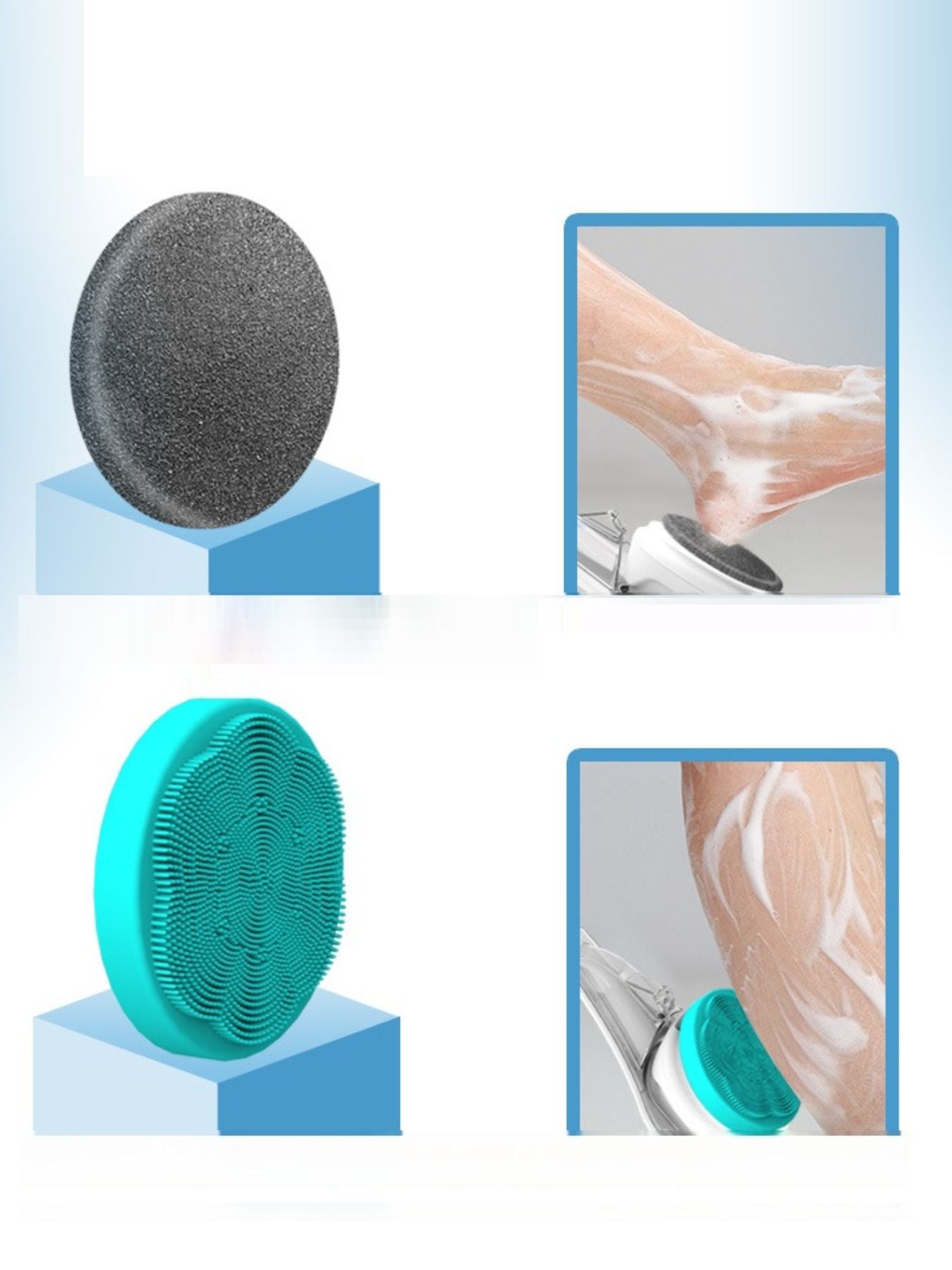 Turquoise long handle exfoliating body brush from Trendsi with a textured brush head for gentle skin exfoliation
