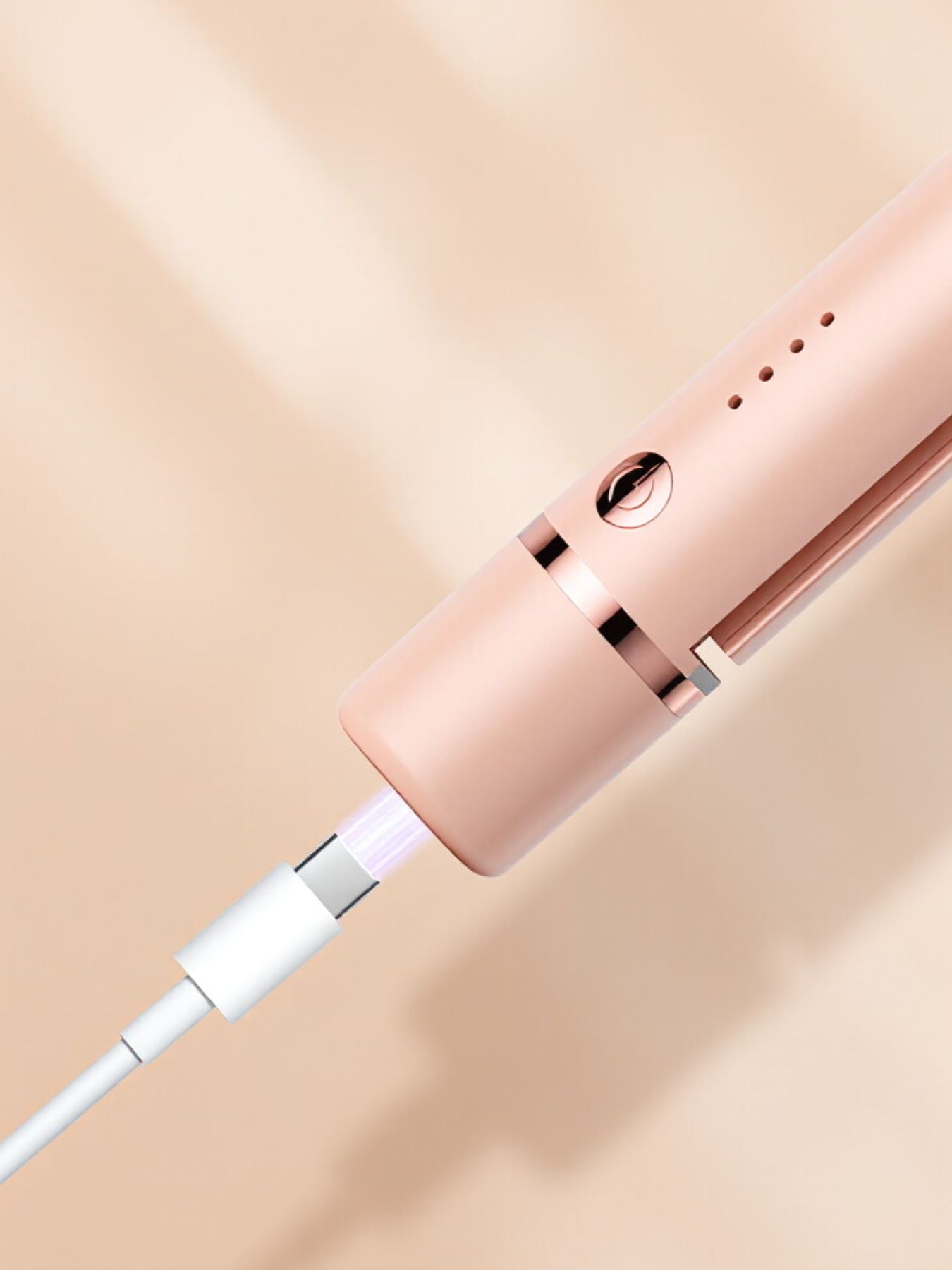 Watermelon pink ceramic hair straightener by Trendsi, showing sleek design and ceramic plates for smooth styling.