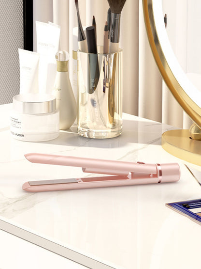 Watermelon pink ceramic hair straightener from Trendsi with a sleek, one-size design, ideal for smooth, straight hair styling.