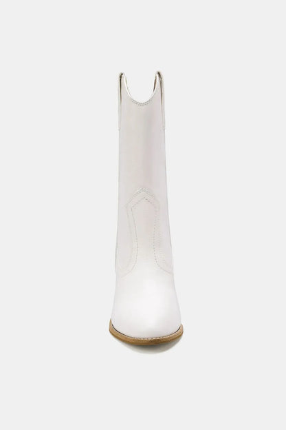 White Beast Fashion butterfly cut detail point toe boots with sleek design and stylish silhouette, perfect for trendy outfits.