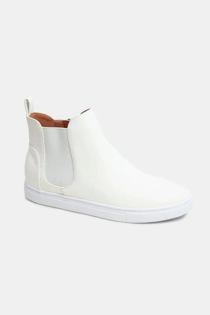 White Beast Fashion faux suede sneakers with elastic side panels and trendy design from Trendsi.