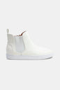 White Beast Fashion faux suede sneakers with elastic side panels and trendy design by Trendsi.