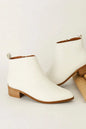 White Beast Fashion PU leather block heel boots with ankle height and stylish design, from Trendsi.