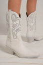 White Beast Fashion point toe boots with rhinestone details and sleek design, perfect for stylish footwear.