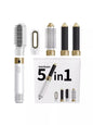 Trendsi 5-in-1 interchangeable hot air brush with white handle and European plug for versatile hair styling.