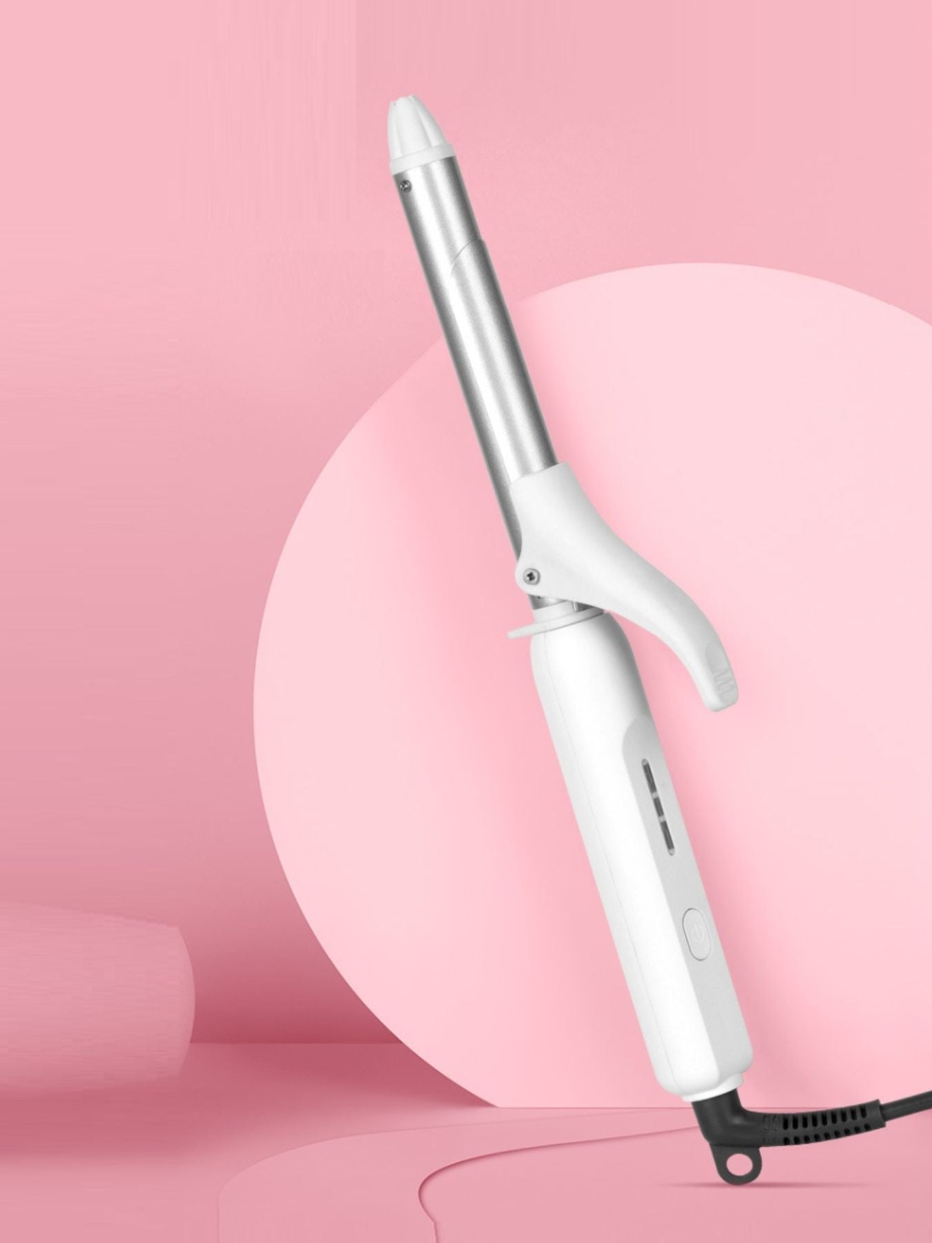 Trendsi adjustable temperature curling iron with white European plug, featuring a sleek barrel for creating stylish curls.