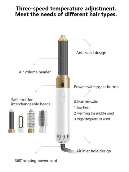 White adjustable temperature curling iron by Trendsi with European plug, featuring a sleek handle and curling barrel for versatile styling.