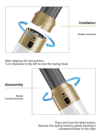 White adjustable temperature curling iron by Trendsi with European plug, featuring a sleek design for versatile hair styling.