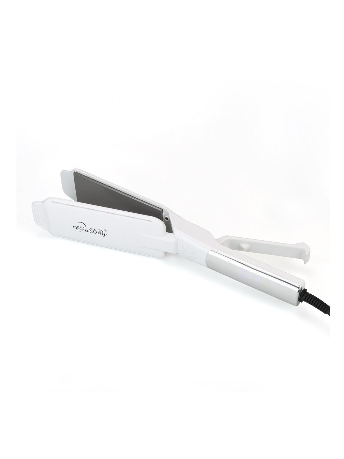Trendsi white adjustable temperature European plug hair straightener with ceramic plates for sleek, straight hair styling.