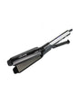 White adjustable temperature hair straightener by Trendsi with European plug, featuring sleek design and ceramic plates.