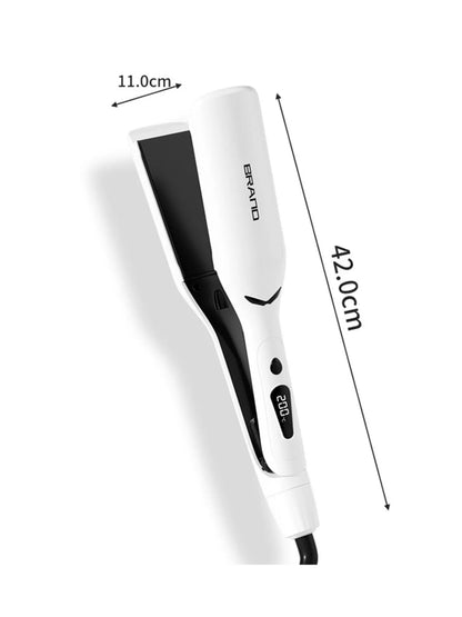 White Trendsi adjustable temperature hair straightener with European plug and ceramic plates for sleek, straight hair styling.