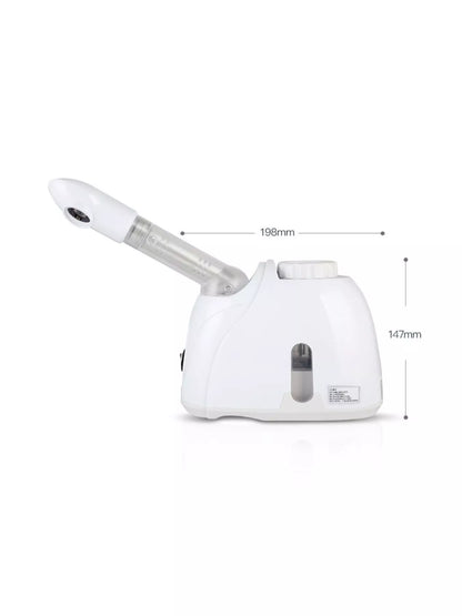 White Trendsi facial steamer for deep cleansing, European plug, compact beauty device for facial steaming and skin rejuvenation.