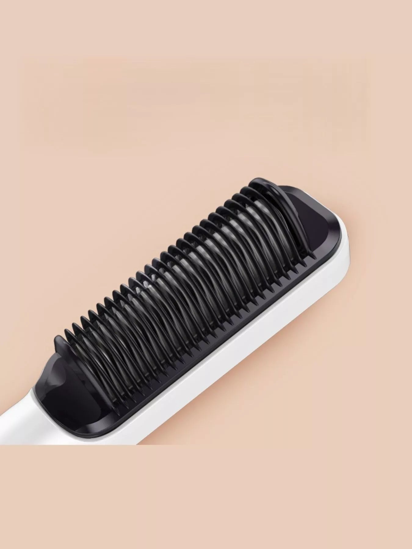 White Trendsi fast heating ceramic straightening comb with European plug, designed for quick hair styling and smoothing.