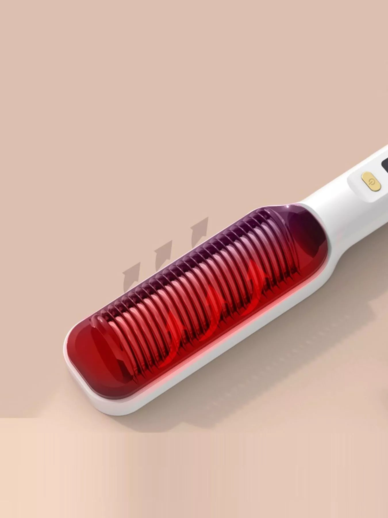 White Trendsi fast heating ceramic straightening comb with European plug, designed for quick hair styling and smooth results.