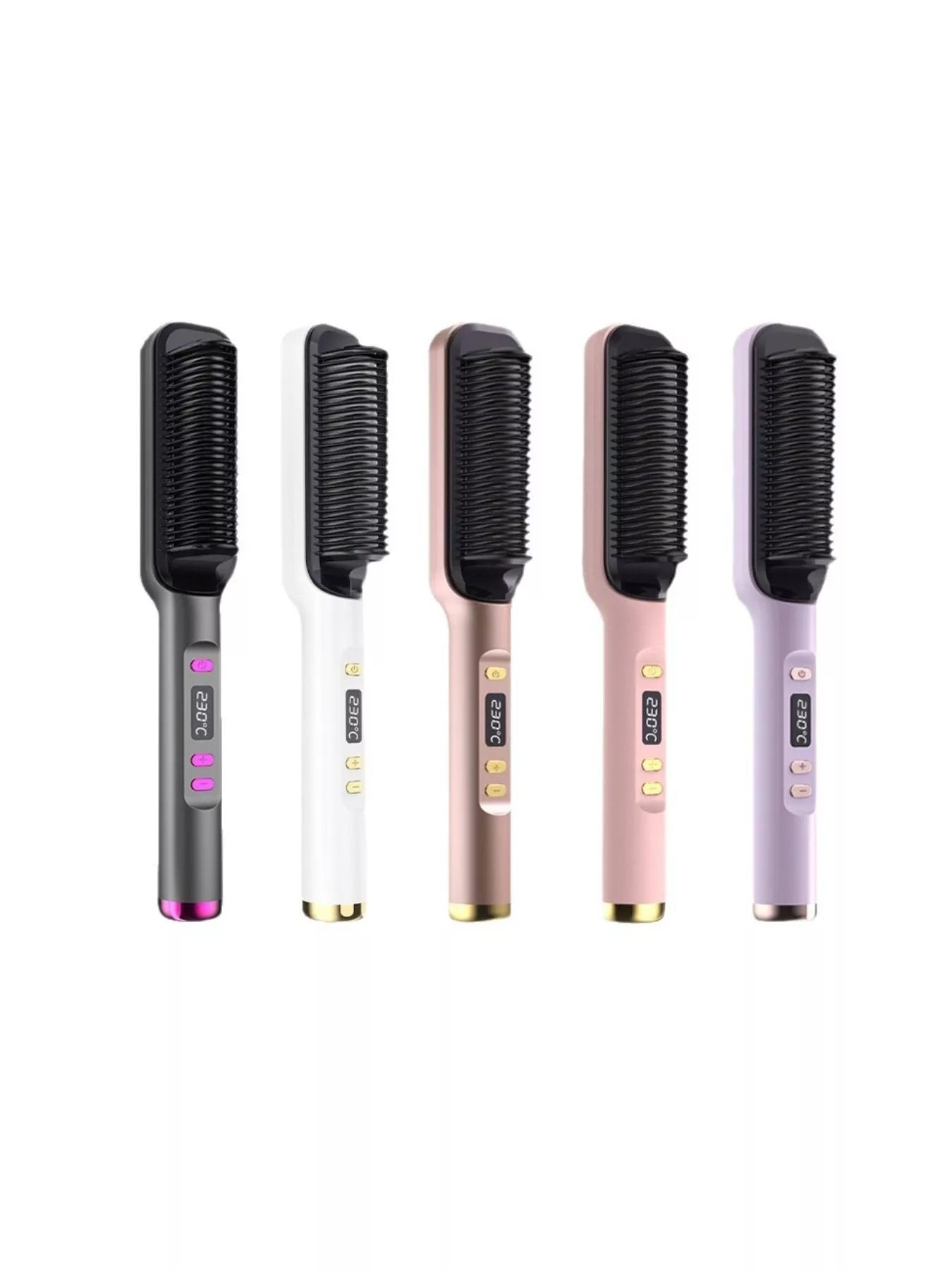 White Trendsi ceramic straightening comb with European plug, fast heating for efficient hair styling.