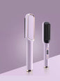 White ceramic straightening comb by Trendsi with European plug, fast heating for smooth, sleek hair styling.