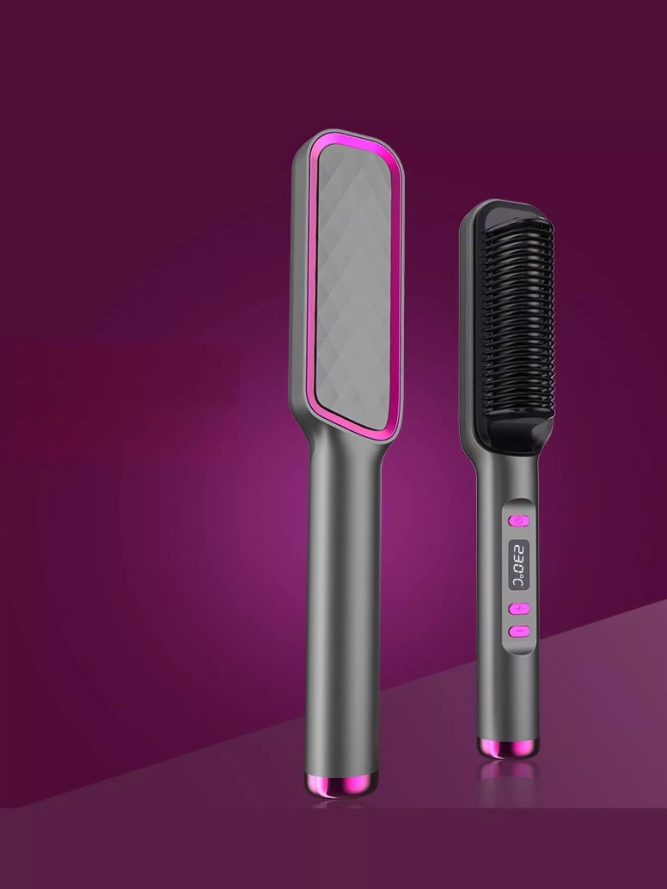 White Trendsi ceramic straightening comb with European plug, fast heating for smooth, straight hair styling.