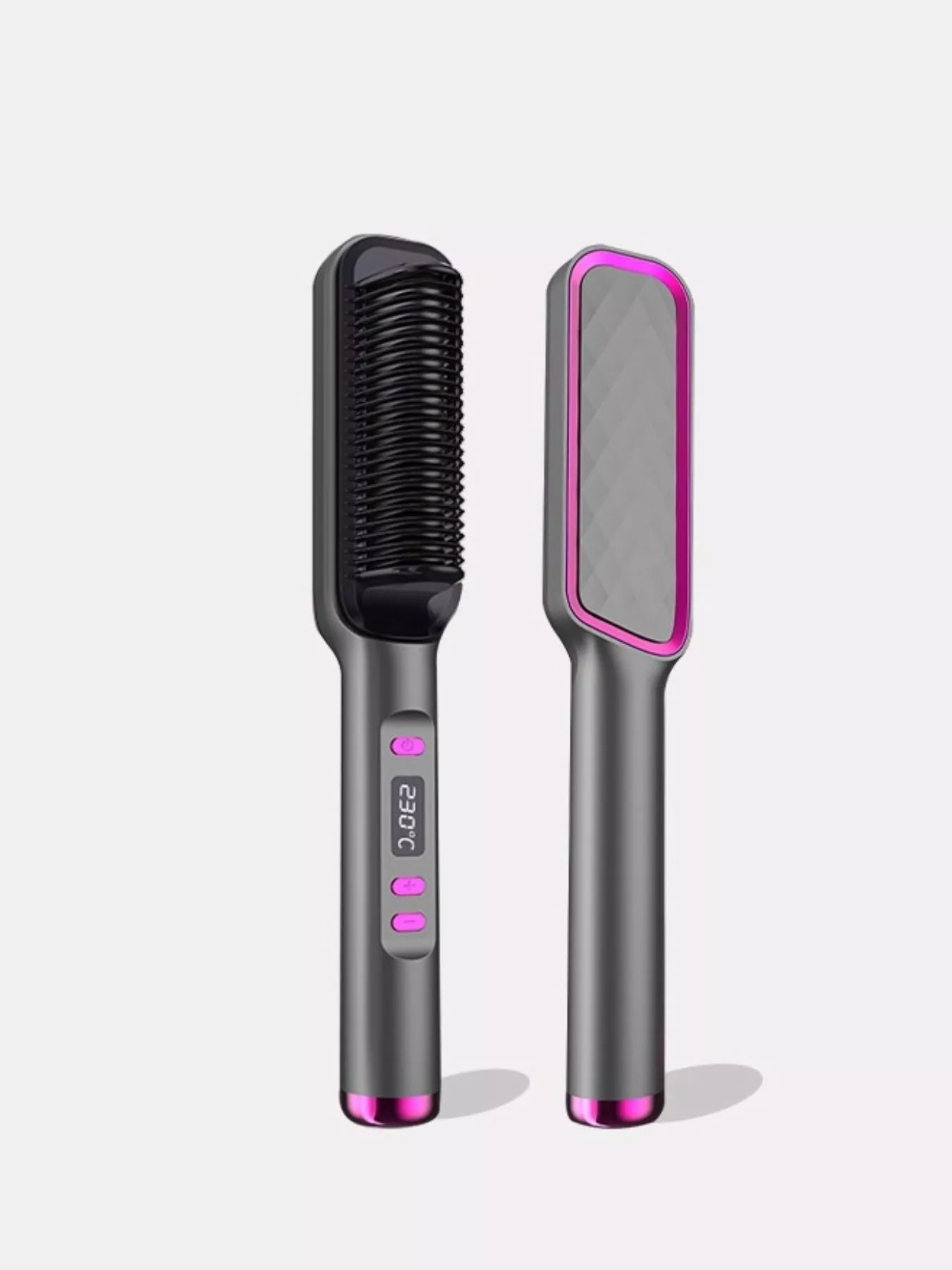 White ceramic straightening comb by Trendsi with European plug, fast heating for smooth, sleek hair styling.