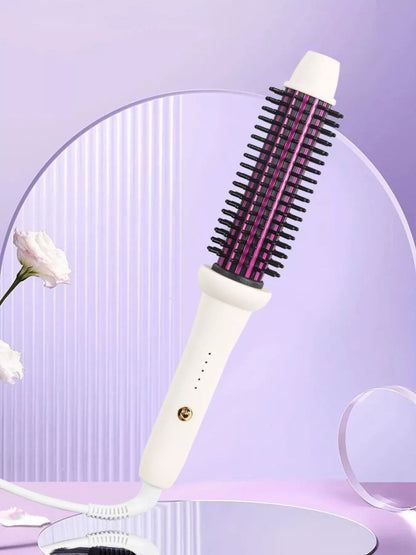 White Trendsi fast heating curling iron with European plug, showcasing its sleek design and curling barrel for versatile styling.