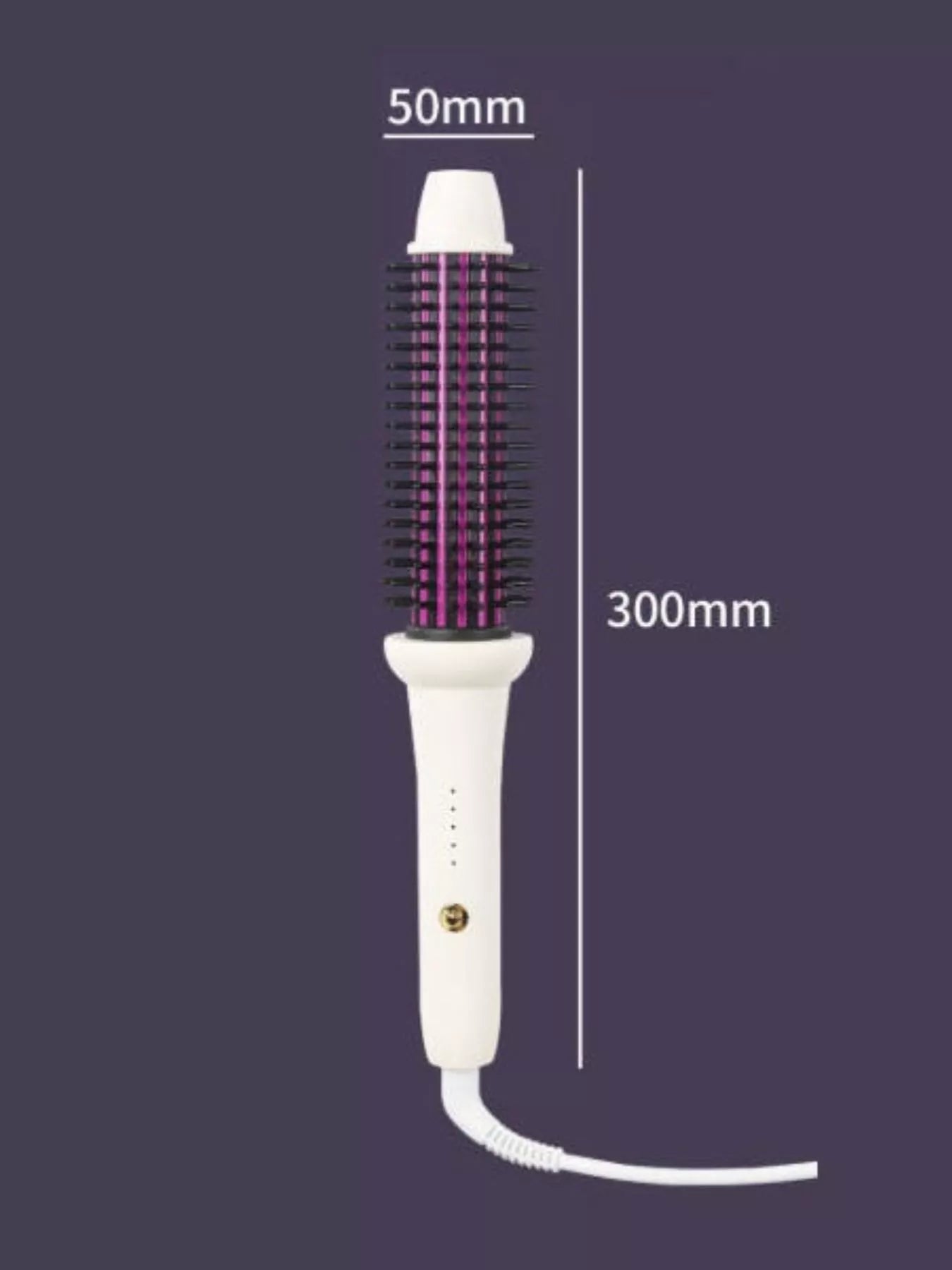 White Trendsi fast heating curling iron with European plug, showcasing its sleek design and curling barrel.