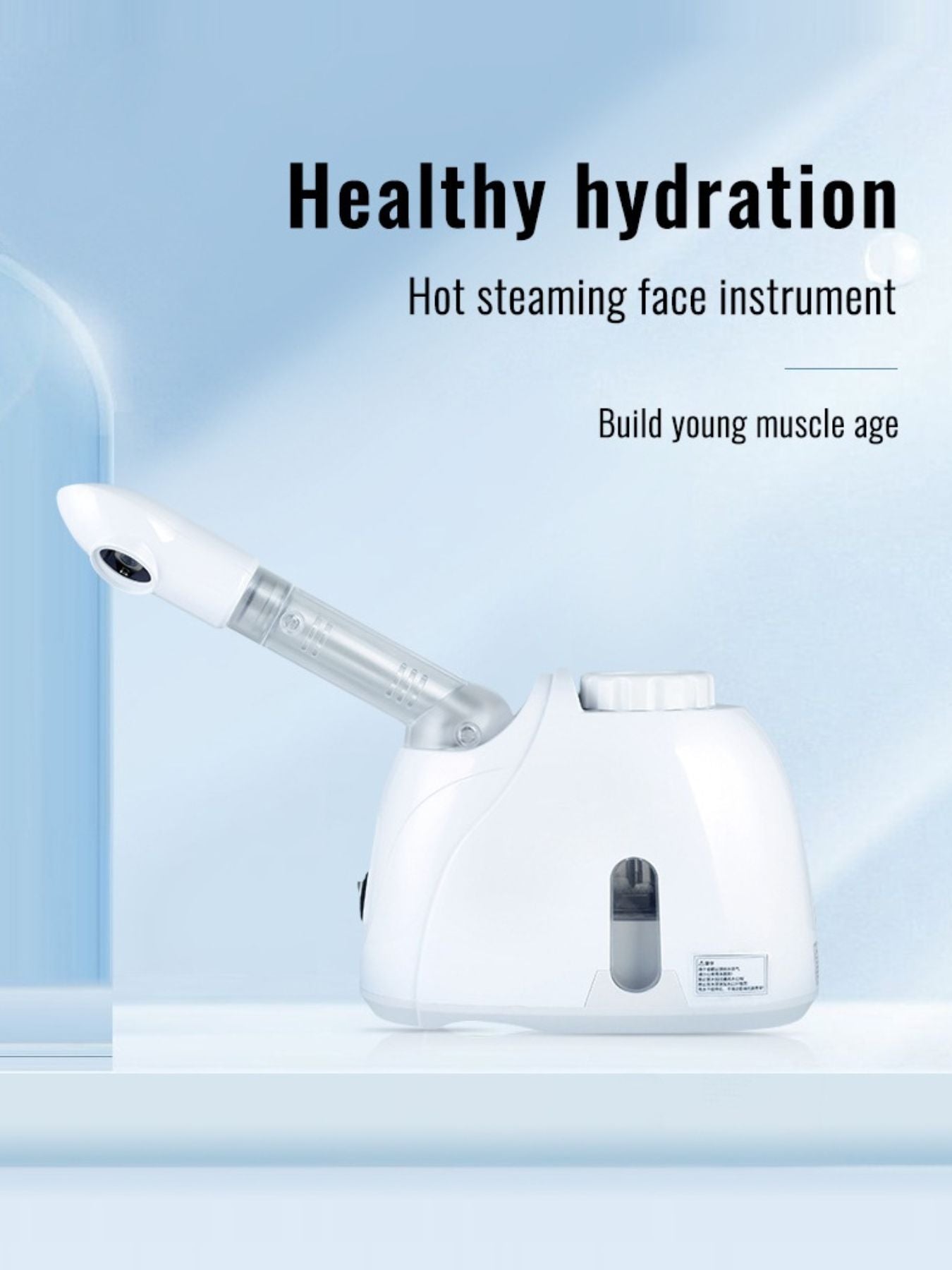 White hot steaming facial beauty device by Trendsi with European plug, designed for skin cleansing and rejuvenation.