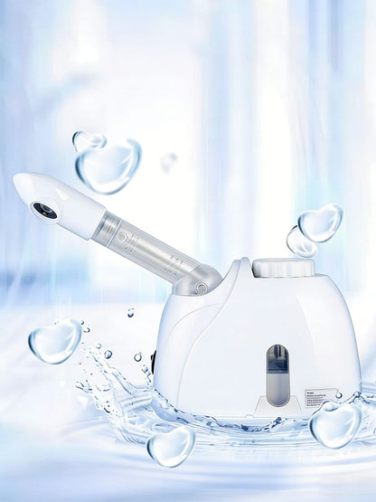 White Trendsi hot steaming facial beauty device with European plug for deep skin cleansing and rejuvenation.