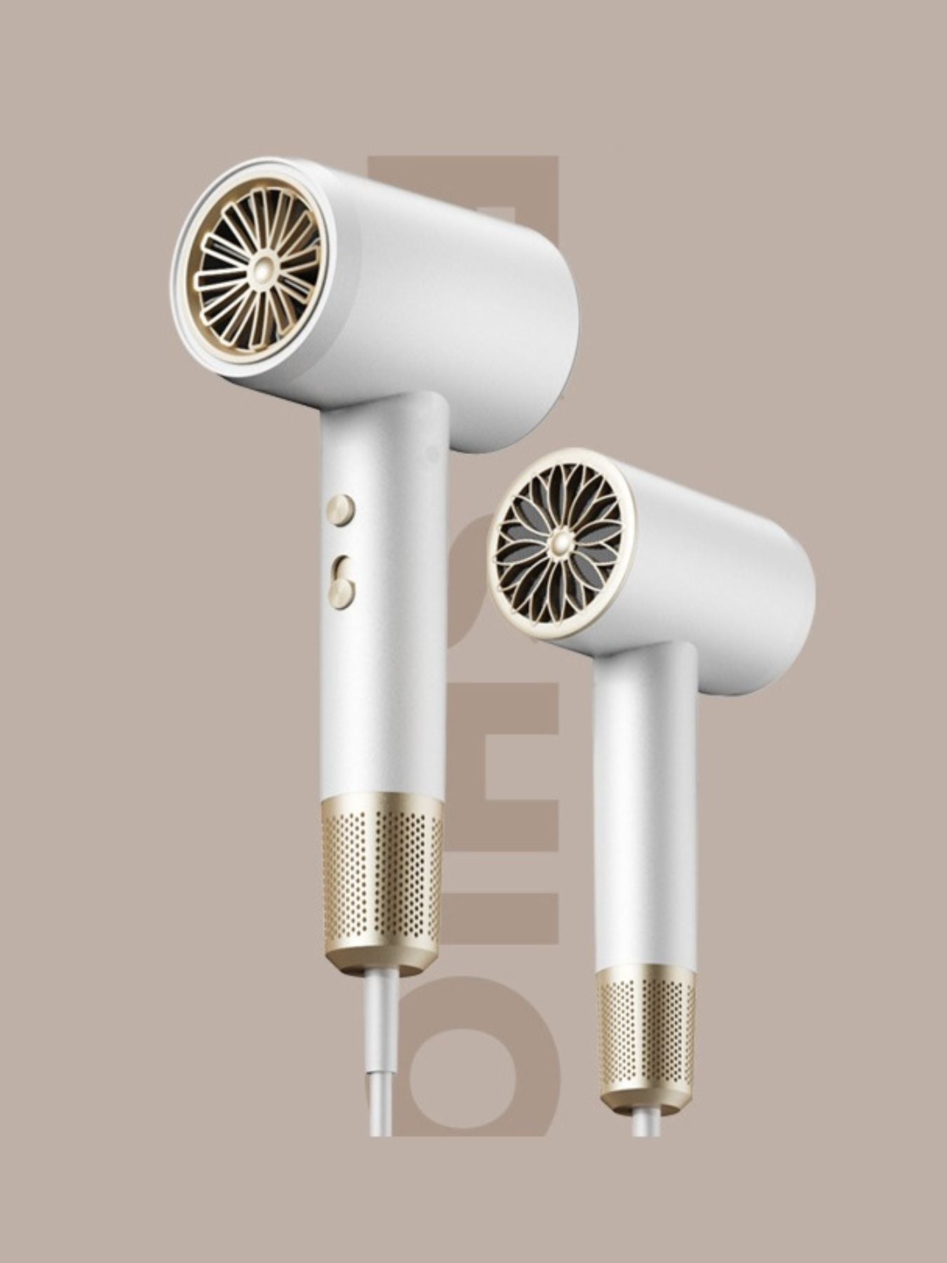 White low noise household hair dryer by Trendsi with European plug, compact design, and ergonomic handle for easy styling.