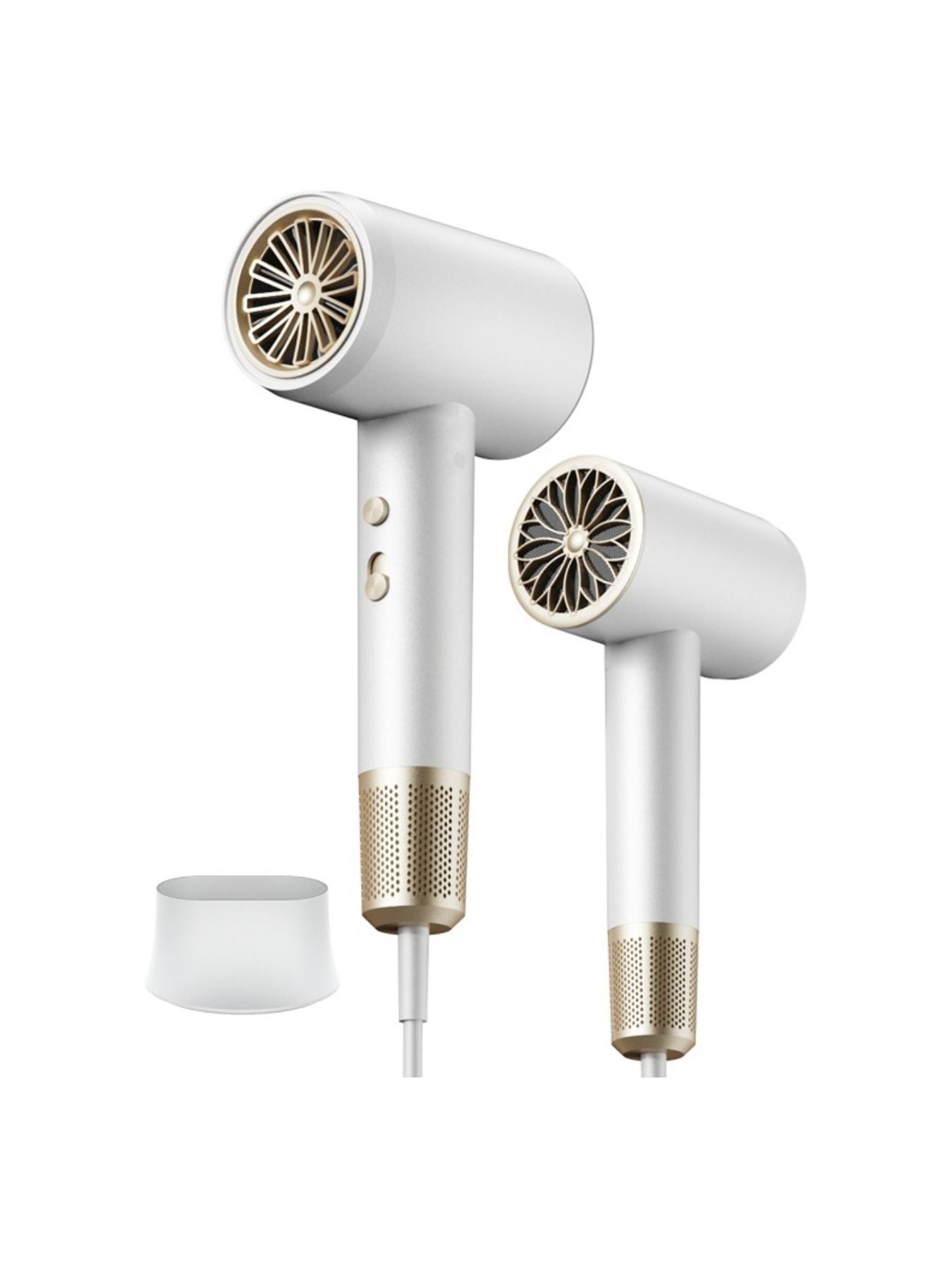White low noise household hair dryer from Trendsi, European plug, compact design, gentle airflow for quick hair drying.