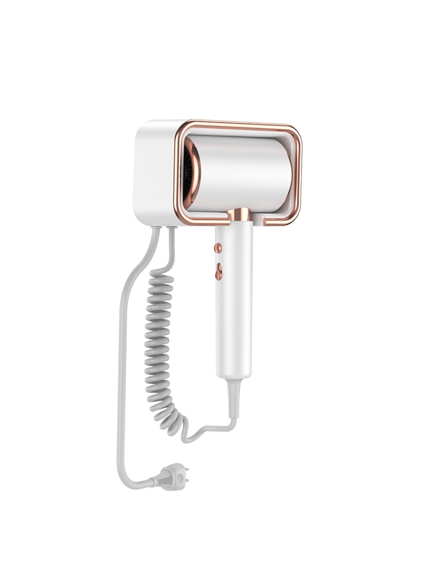 White Trendsi household hair dryer with European plug, multi-speed settings, compact design, suitable for quick and easy hair drying.