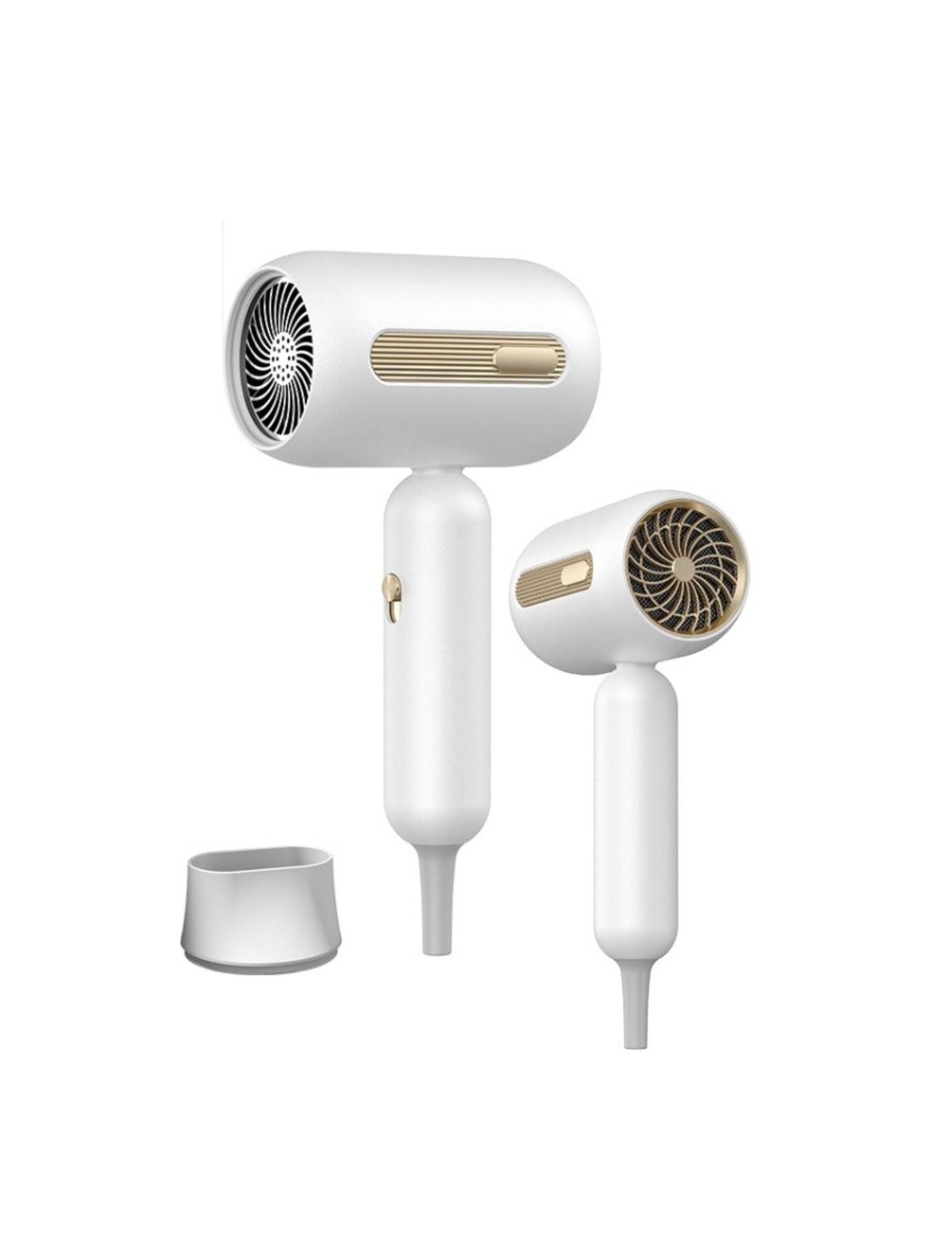 White portable negative ion hair dryer with European plug by Trendsi, compact and lightweight for easy styling.